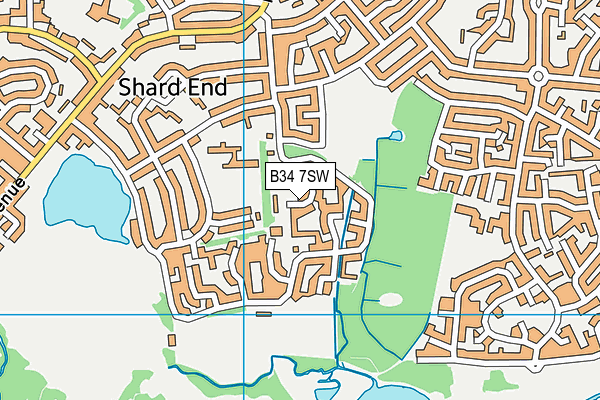 B34 7SW map - OS VectorMap District (Ordnance Survey)