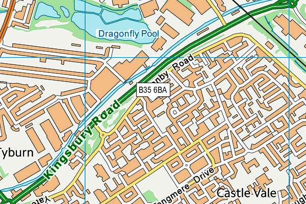 B35 6BA map - OS VectorMap District (Ordnance Survey)