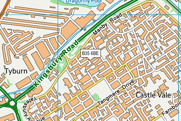 B35 6BE map - OS VectorMap District (Ordnance Survey)