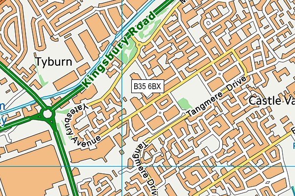 B35 6BX map - OS VectorMap District (Ordnance Survey)