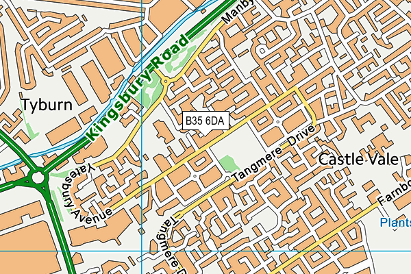 B35 6DA map - OS VectorMap District (Ordnance Survey)