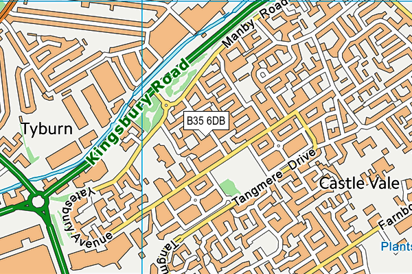 B35 6DB map - OS VectorMap District (Ordnance Survey)