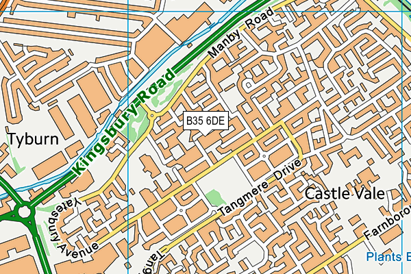 B35 6DE map - OS VectorMap District (Ordnance Survey)