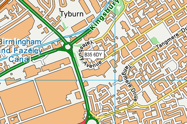 B35 6DY map - OS VectorMap District (Ordnance Survey)