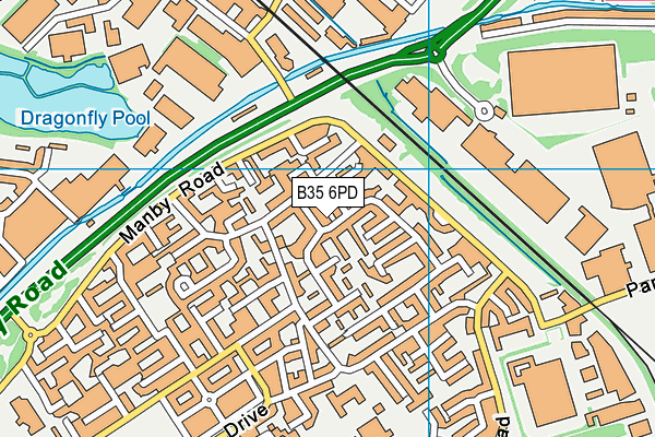 B35 6PD map - OS VectorMap District (Ordnance Survey)