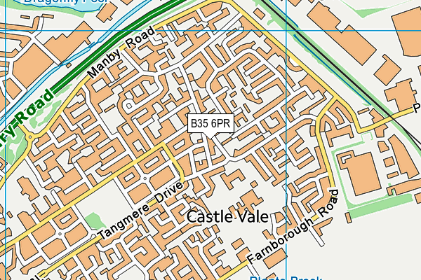 Pegasus Primary School map (B35 6PR) - OS VectorMap District (Ordnance Survey)