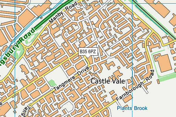 B35 6PZ map - OS VectorMap District (Ordnance Survey)