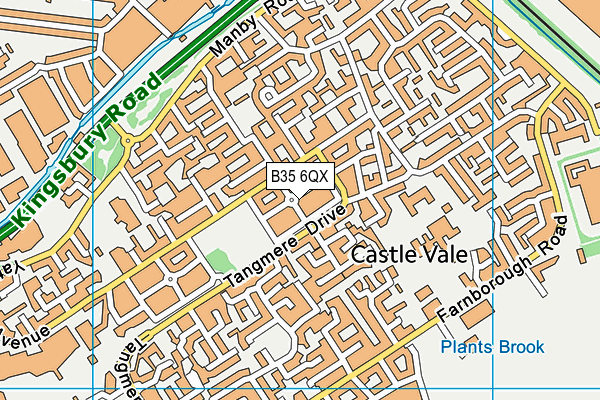 B35 6QX map - OS VectorMap District (Ordnance Survey)