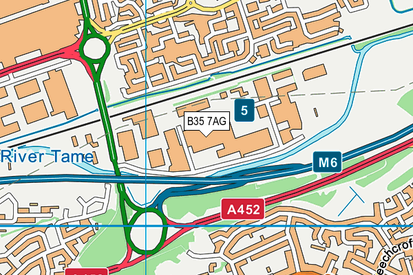 B35 7AG map - OS VectorMap District (Ordnance Survey)