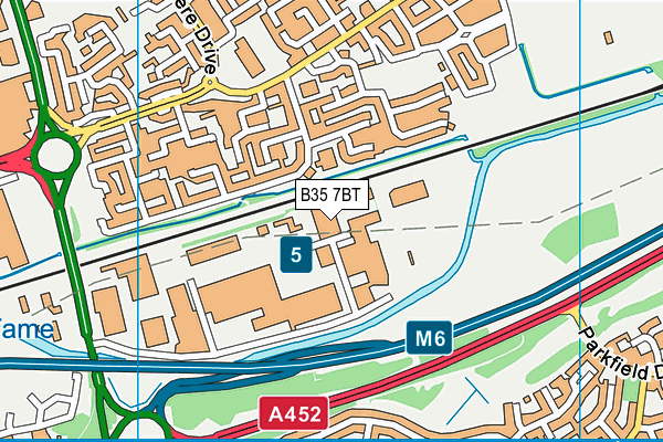 B35 7BT map - OS VectorMap District (Ordnance Survey)