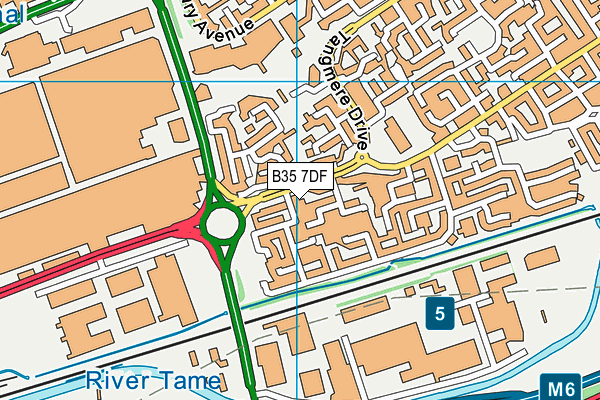 B35 7DF map - OS VectorMap District (Ordnance Survey)