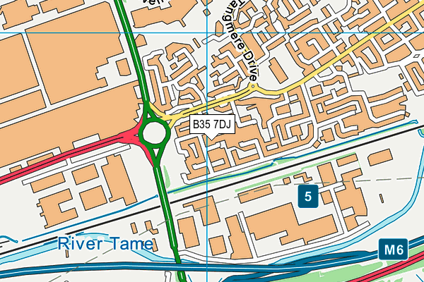 B35 7DJ map - OS VectorMap District (Ordnance Survey)