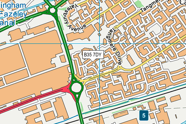 B35 7DY map - OS VectorMap District (Ordnance Survey)