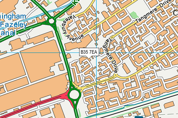 B35 7EA map - OS VectorMap District (Ordnance Survey)