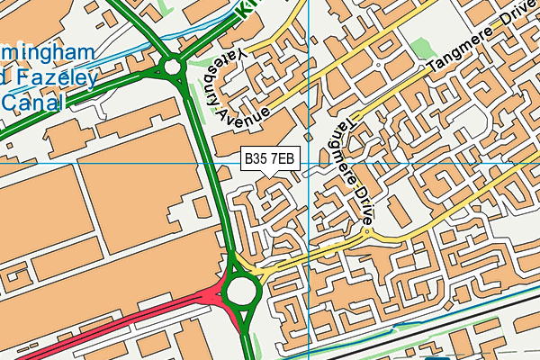 B35 7EB map - OS VectorMap District (Ordnance Survey)