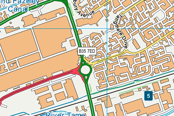 B35 7ED map - OS VectorMap District (Ordnance Survey)