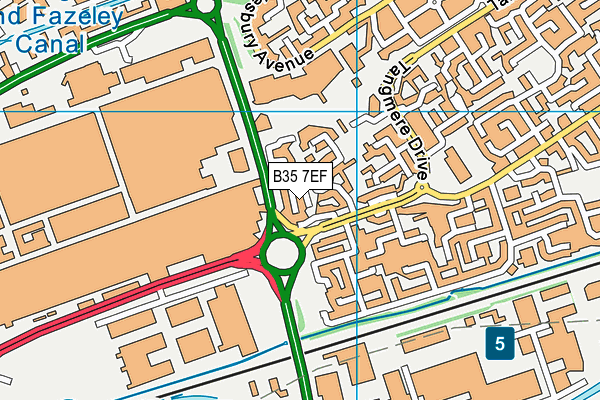 B35 7EF map - OS VectorMap District (Ordnance Survey)