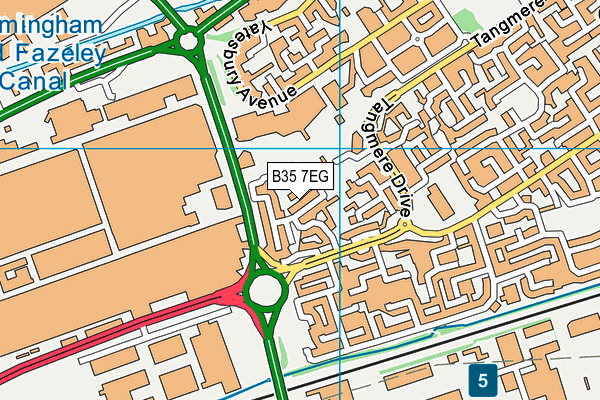 B35 7EG map - OS VectorMap District (Ordnance Survey)