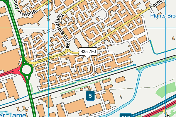 B35 7EJ map - OS VectorMap District (Ordnance Survey)