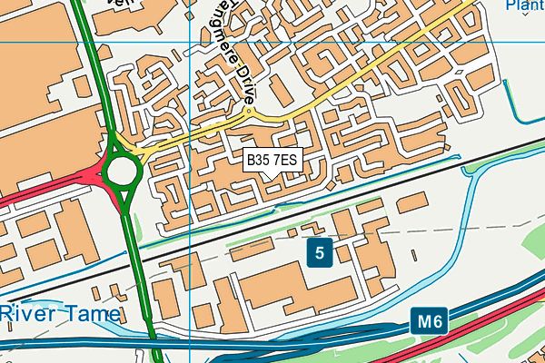 B35 7ES map - OS VectorMap District (Ordnance Survey)