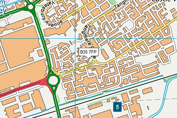 B35 7FP map - OS VectorMap District (Ordnance Survey)