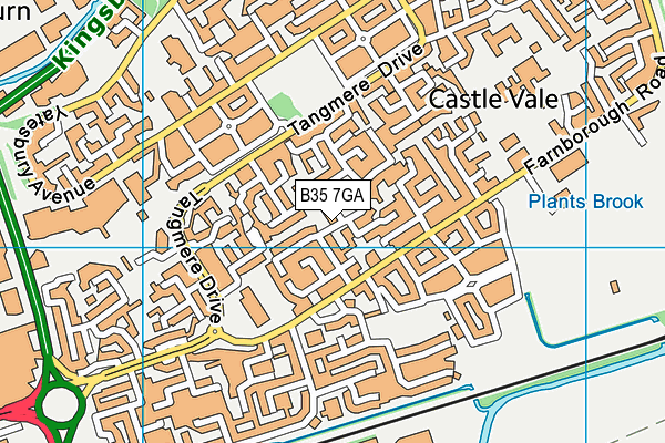 B35 7GA map - OS VectorMap District (Ordnance Survey)