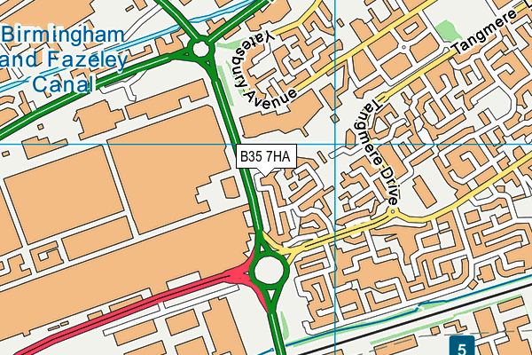 B35 7HA map - OS VectorMap District (Ordnance Survey)