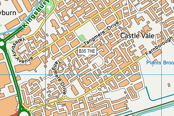 B35 7HE map - OS VectorMap District (Ordnance Survey)