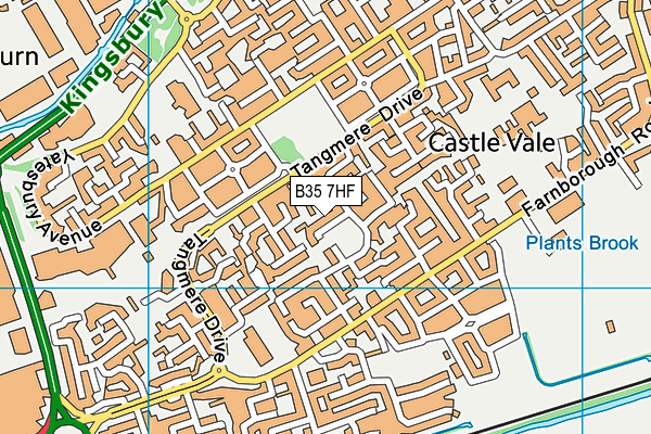 B35 7HF map - OS VectorMap District (Ordnance Survey)