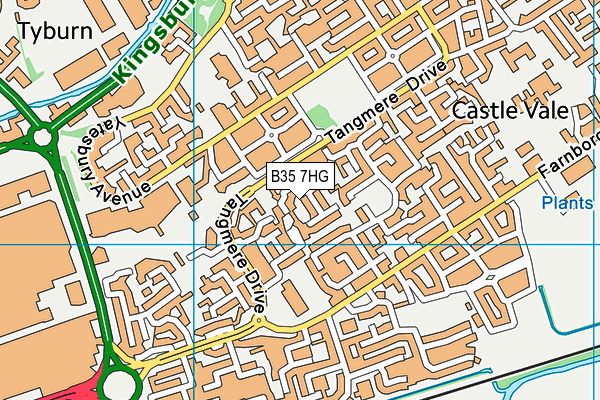 B35 7HG map - OS VectorMap District (Ordnance Survey)