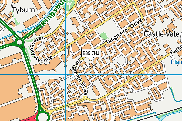 B35 7HJ map - OS VectorMap District (Ordnance Survey)