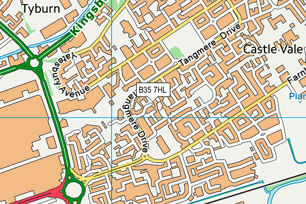 B35 7HL map - OS VectorMap District (Ordnance Survey)