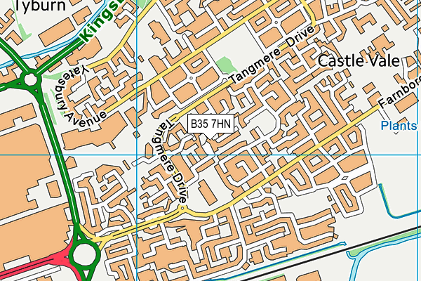 B35 7HN map - OS VectorMap District (Ordnance Survey)