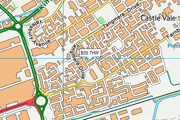 B35 7HW map - OS VectorMap District (Ordnance Survey)