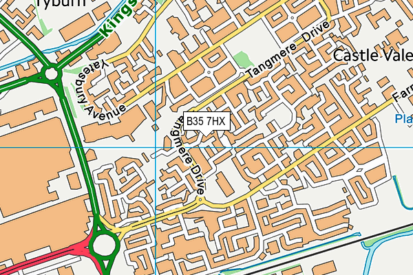 B35 7HX map - OS VectorMap District (Ordnance Survey)