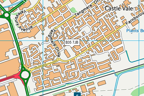 B35 7JB map - OS VectorMap District (Ordnance Survey)