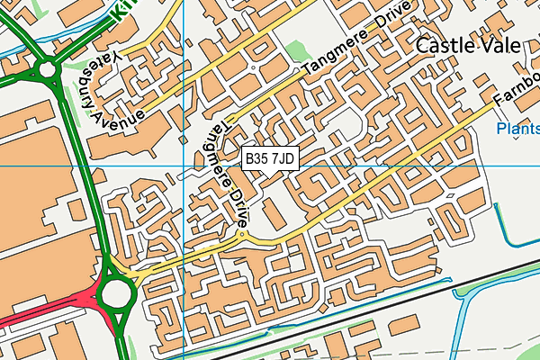 B35 7JD map - OS VectorMap District (Ordnance Survey)