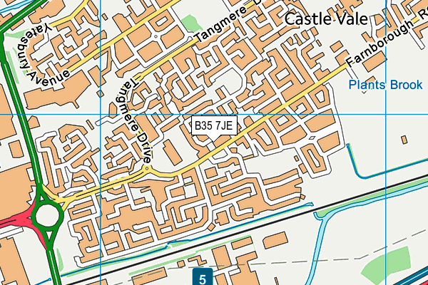 Castle Pool map (B35 7JE) - OS VectorMap District (Ordnance Survey)