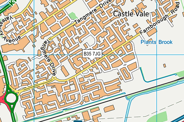B35 7JG map - OS VectorMap District (Ordnance Survey)