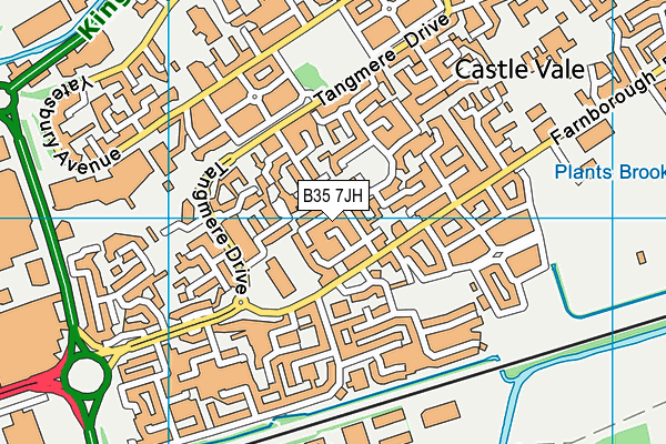 B35 7JH map - OS VectorMap District (Ordnance Survey)