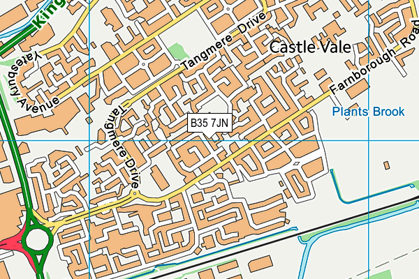B35 7JN map - OS VectorMap District (Ordnance Survey)