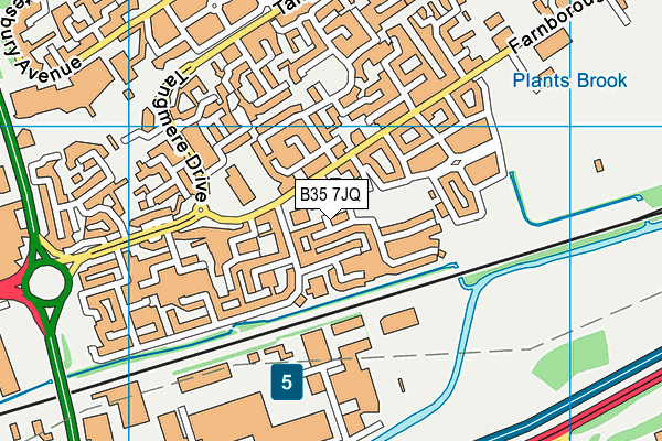 B35 7JQ map - OS VectorMap District (Ordnance Survey)