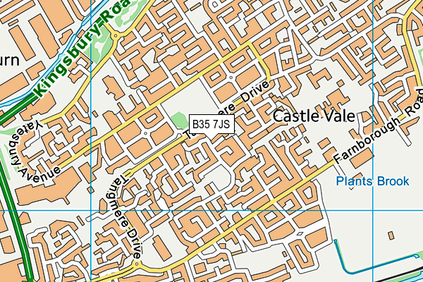 B35 7JS map - OS VectorMap District (Ordnance Survey)