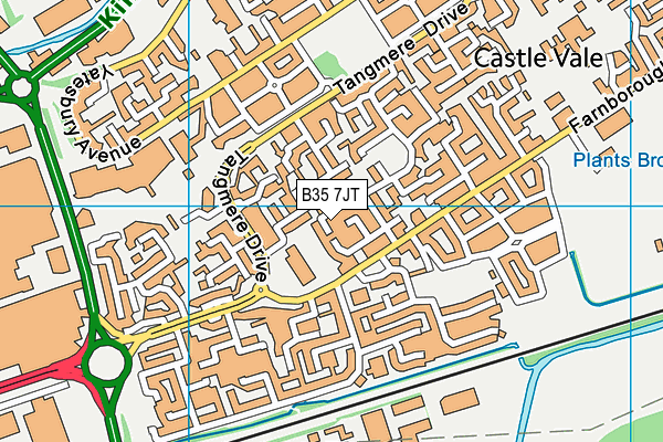 B35 7JT map - OS VectorMap District (Ordnance Survey)