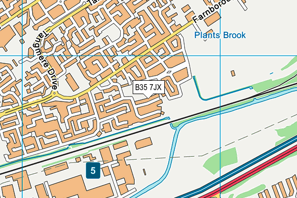 B35 7JX map - OS VectorMap District (Ordnance Survey)