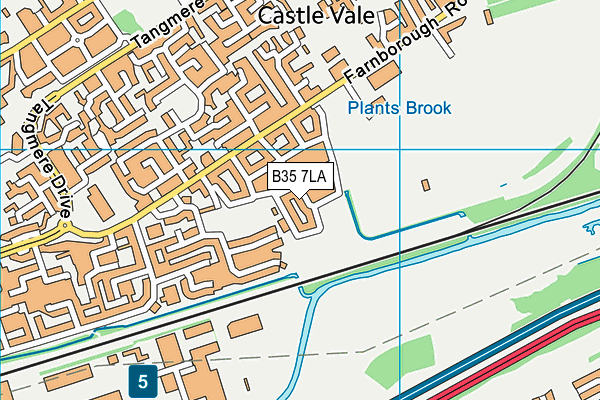 B35 7LA map - OS VectorMap District (Ordnance Survey)