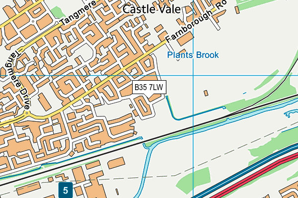 B35 7LW map - OS VectorMap District (Ordnance Survey)