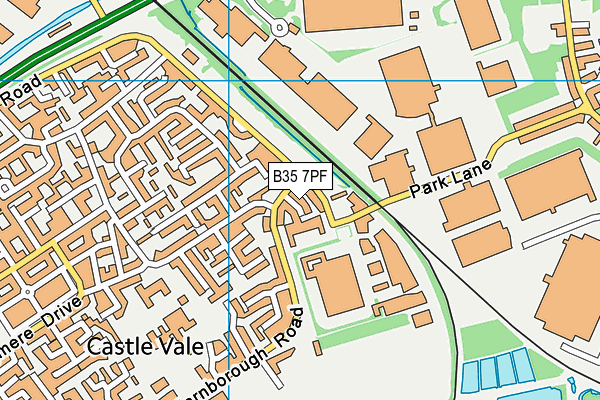 B35 7PF map - OS VectorMap District (Ordnance Survey)