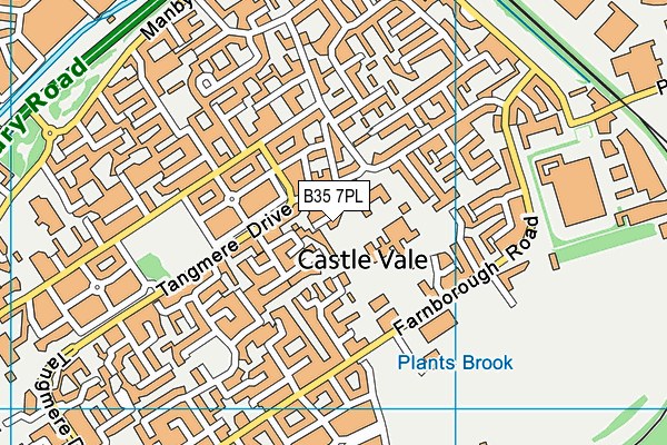 B35 7PL map - OS VectorMap District (Ordnance Survey)