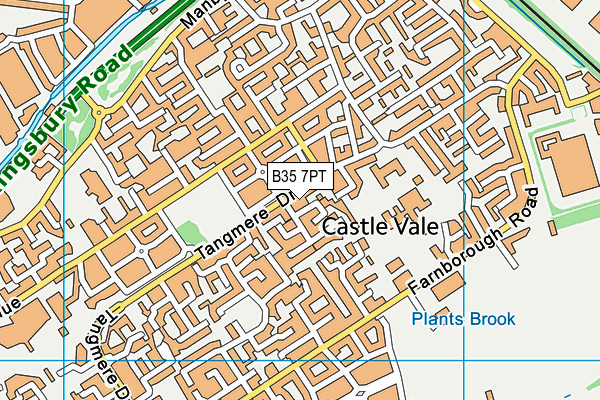 B35 7PT map - OS VectorMap District (Ordnance Survey)